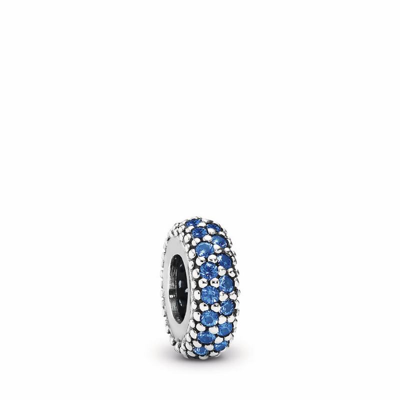 Pandora Inspiration Within Spacer Charm - Sterling Silver/Blue/Crystal - Canada | VR1040PT